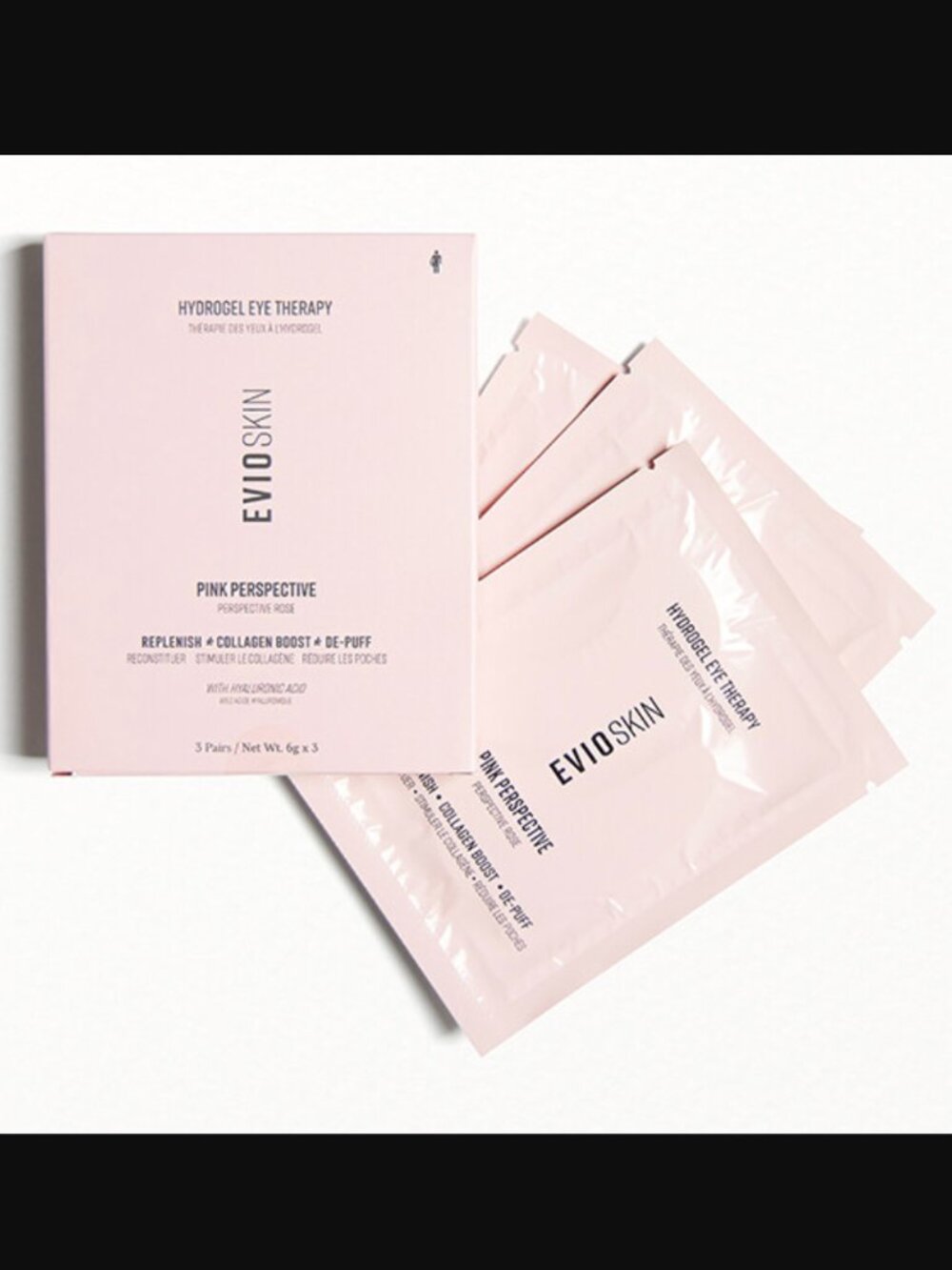 🔥3/$30 NIB Evio Skin Pink Perspective De-Puff Hydrogel Eye Therapy 3 Pair Pack